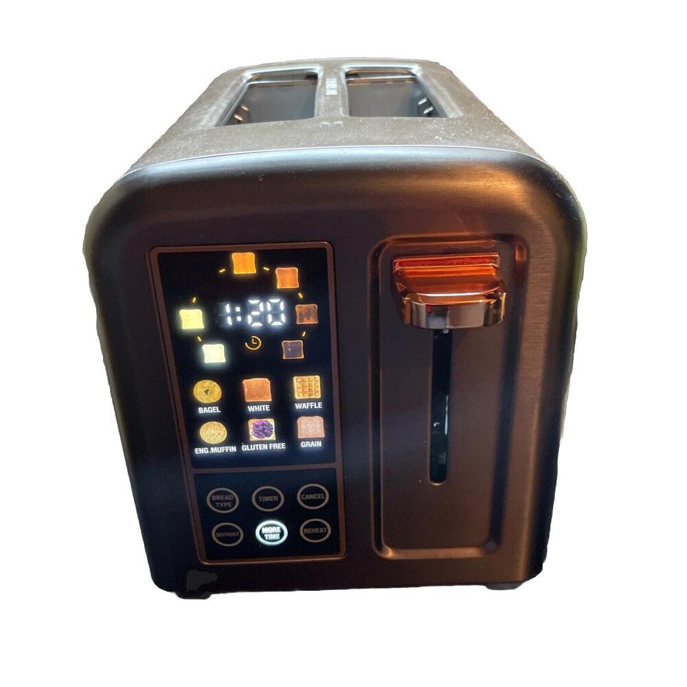 SEEDEEM Toaster 2 Slice, Stainless LCD Display&Touch Dark Metallic